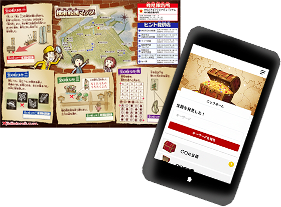 宝の地図とスマホで参加する仕組み