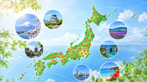 全国各地でのイベント実績を表す日本地図