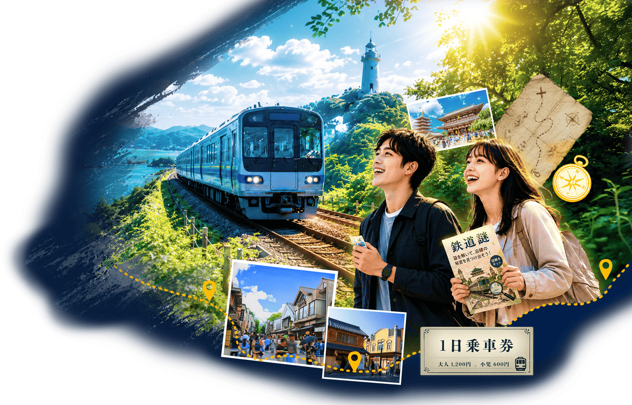 電車で沿線を巡りながら謎解きを楽しむ参加者